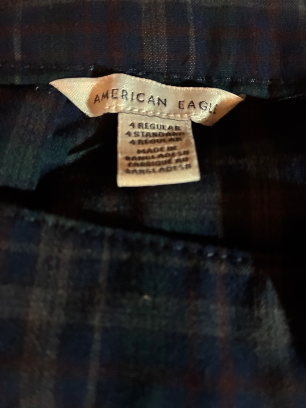 American Eagle Plaid Pleated Mini Skirt Green Navy Blue Size 4 - Picture 3 of 8